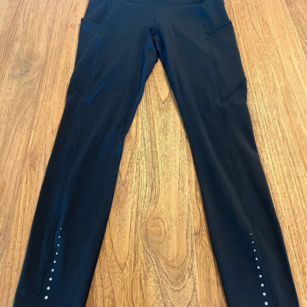 Lululemon Fast and Free Black Leggings with Side Pockets